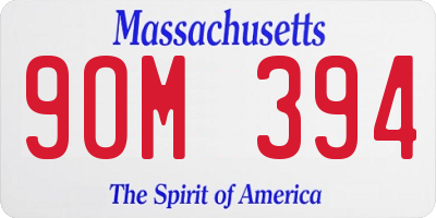 MA license plate 9OM394