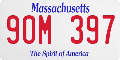 MA license plate 9OM397