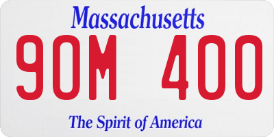MA license plate 9OM400