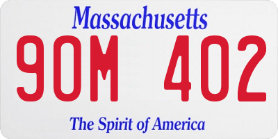 MA license plate 9OM402