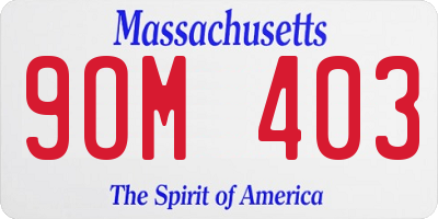 MA license plate 9OM403