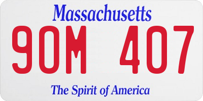 MA license plate 9OM407