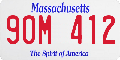 MA license plate 9OM412
