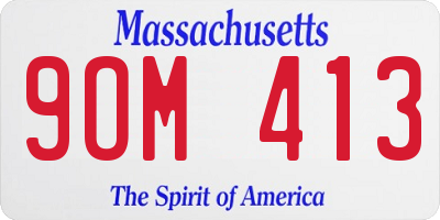 MA license plate 9OM413