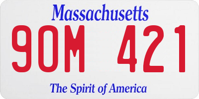 MA license plate 9OM421