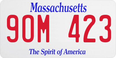 MA license plate 9OM423