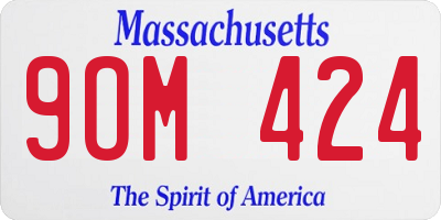 MA license plate 9OM424