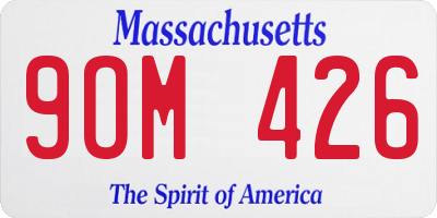 MA license plate 9OM426