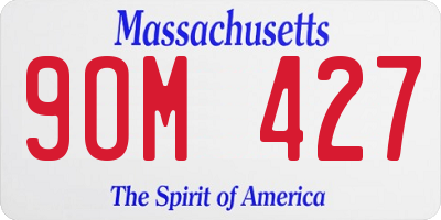 MA license plate 9OM427