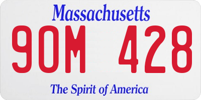 MA license plate 9OM428