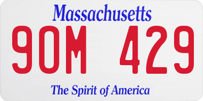 MA license plate 9OM429