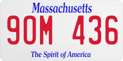 MA license plate 9OM436