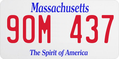 MA license plate 9OM437