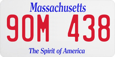 MA license plate 9OM438