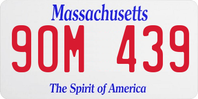 MA license plate 9OM439