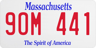 MA license plate 9OM441