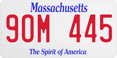 MA license plate 9OM445