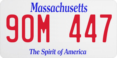 MA license plate 9OM447