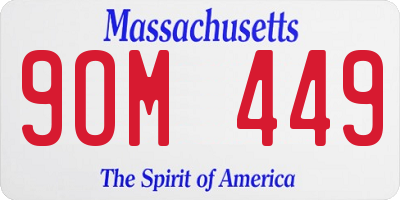 MA license plate 9OM449