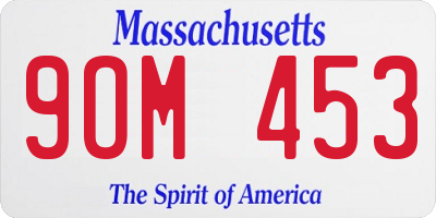 MA license plate 9OM453
