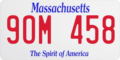 MA license plate 9OM458