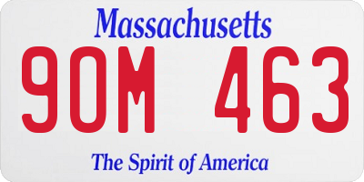 MA license plate 9OM463