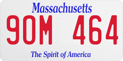 MA license plate 9OM464