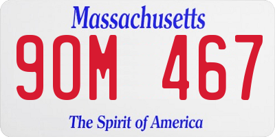 MA license plate 9OM467