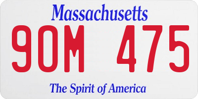 MA license plate 9OM475