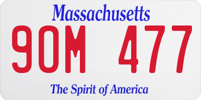 MA license plate 9OM477