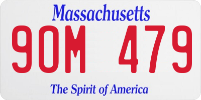MA license plate 9OM479