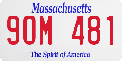 MA license plate 9OM481