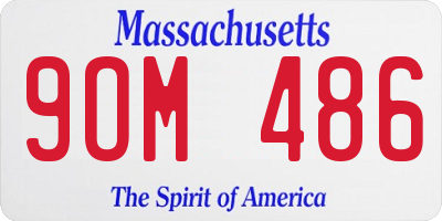 MA license plate 9OM486