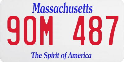 MA license plate 9OM487