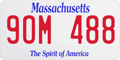 MA license plate 9OM488