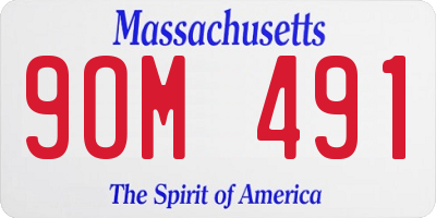 MA license plate 9OM491