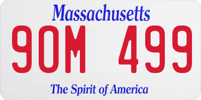 MA license plate 9OM499