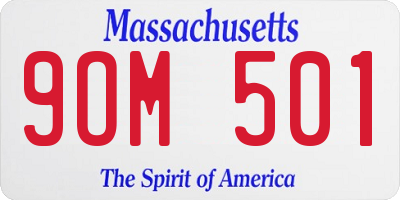 MA license plate 9OM501
