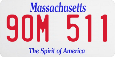 MA license plate 9OM511