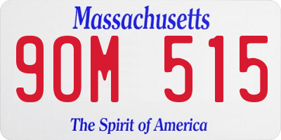 MA license plate 9OM515