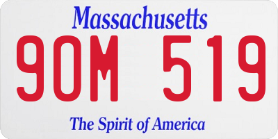 MA license plate 9OM519