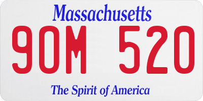 MA license plate 9OM520