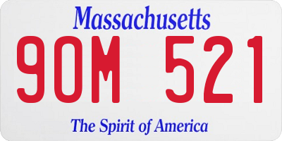 MA license plate 9OM521