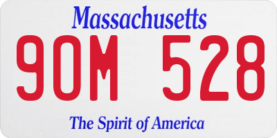 MA license plate 9OM528