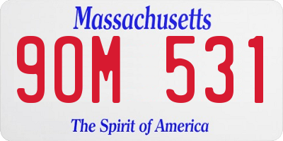 MA license plate 9OM531
