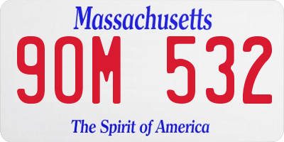 MA license plate 9OM532