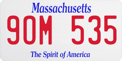 MA license plate 9OM535