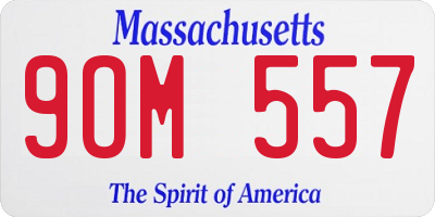 MA license plate 9OM557