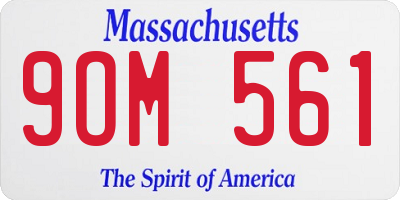 MA license plate 9OM561