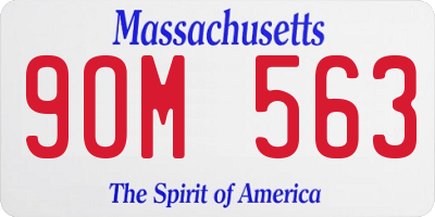 MA license plate 9OM563